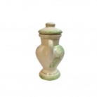 Quartinha Porcelana 16 Cm Com Asa Mod1 Flores Verdes