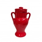 Quartinha Porcelana 20 Cm Com Asa Mod1 Vermelho