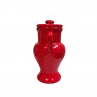 Quartinha Porcelana 20 Cm Com Asa Mod1 Vermelho