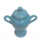 Quartinha Porcelana 20 Cm Com Asa Mod2 700 ml Azul