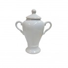 Quartinha Porcelana 20 Cm Com Asa Mod2 700 ml Branco