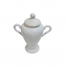 Quartinha Porcelana 20 Cm Com Asa Mod2 700 ml Branco