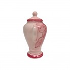 Quartinha Porcelana 20 Cm Com Asa Mod2 700 ml Flores Vermelhas