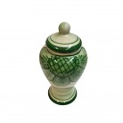 Quartinha Porcelana 20 Cm Sem Asa Mod2 Flores Verdes