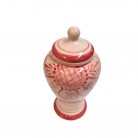 Quartinha Porcelana 20 Cm Sem Asa Mod2 Flores Vermelhas