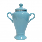 Quartinha Porcelana 25 Cm Com Asa Mod2 Azul