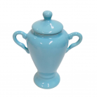 Quartinha Porcelana 25 Cm Com Asa Mod2 Azul