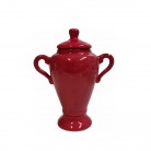 Quartinha Porcelana 25 Cm Com Asa Mod2 Vermelho