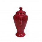 Quartinha Porcelana 25 Cm Com Asa Mod2 Vermelho