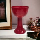 Taça Porcelana Castiçal 18 Cm Vermelho