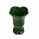 Vaso Porcelana Floral 22 Cm Verde Escuro