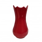 Vaso Porcelana Friso 35 Cm Vermelho