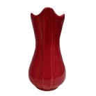 Vaso Porcelana Friso 35 Cm Vermelho