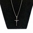 Crucifixo 03 Cm Inox Palito Com Corrente