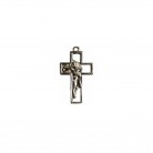 Crucifixo 03 Cm Metal Rosto de Jesus Prateado