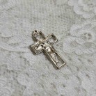 Crucifixo 03 Cm Metal Rosto de Jesus Prateado
