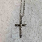 Crucifixo 04 Cm Inox Com Corrente 32 Cm