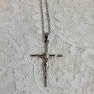 Crucifixo 05 Cm Inox Palito Com Corrente