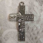 Crucifixo 6,5 Cm Metal Rosto de Jesus Prateado