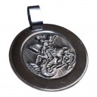 Medalha São Jorge Redonda Inox 04 Cm Fosca