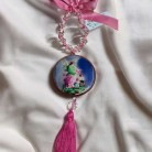 Medalhão Anjo da Guarda Rosa Adorno Madeira