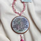 Medalhão Anjo da Guarda Rosa Adorno Madeira