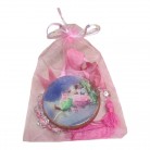 Medalhão Anjo da Guarda Rosa Adorno Madeira