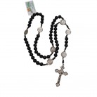 Terço Madeira São Bento 09 Mm Preto Crucifixo