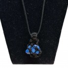 Colar Pedra Sodalita Cordão Preto