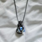 Colar Pedra Sodalita Cordão Preto