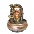 Fonte Buda Dourado Resina Pq 20 cm Pote Ouro