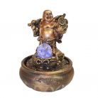 Fonte Buda Dourado Resina Pq 20 cm Pote Prosperidade