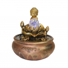 Fonte Buda Dourado Resina Pq Bebê Meditando