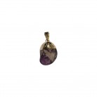 Pingente Pedra Ametista Rolada Folheado Ouro