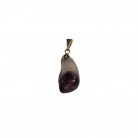 Pingente Pedra Ametista Rolada Folheado Ouro