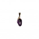 Pingente Pedra Ametista Rolada Folheado Ouro