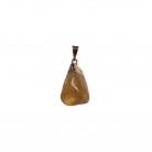 Pingente Pedra Citrino Rolada Folheado Ouro