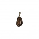 Pingente Pedra Cristal Fumê Pino Folheado Ouro