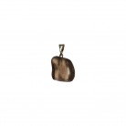 Pingente Pedra Cristal Fumê Pino Folheado Ouro