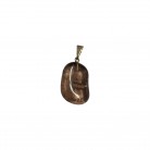 Pingente Pedra Cristal Fumê Pino Folheado Ouro