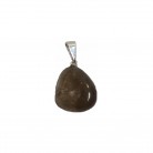Pingente Pedra Cristal Fumê Pino Prata