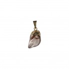 Pingente Pedra Cristal Rutilado Folheado Ouro