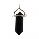 Pingente Pedra Onix Biterminado Folheado Ouro