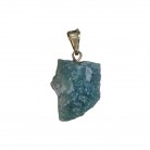 Pingente Pedra Quartzo Verde Bruto Pino Folheado Ouro