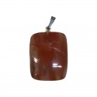 Pingente Pedra Rodocrosita Quadrado Pino Prata
