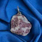 Pingente Pedra Turmalina Rosa Bruta Pino Prata