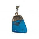 Pingente Pedra Turquesa Folheado Ouro