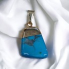 Pingente Pedra Turquesa Folheado Ouro