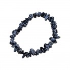 Pulseira Pedra Obsidiana Floco Neve Cascalho