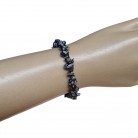 Pulseira Pedra Obsidiana Floco Neve Cascalho